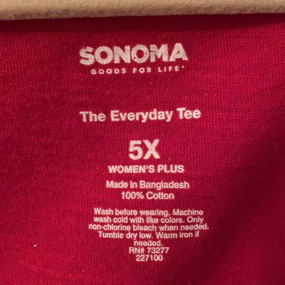 NWT Sonoma Everyday Tee holiday red w/gold sparkles cotton stretchy size 5x - Picture 11 of 11